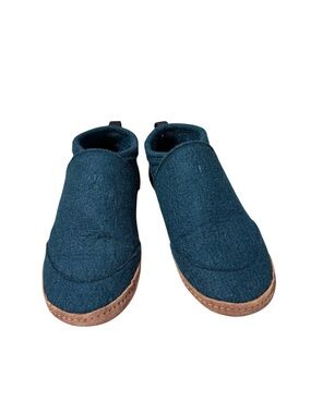 Men's Navy Wool Slip-On Indoor/Outdoor Slippers
